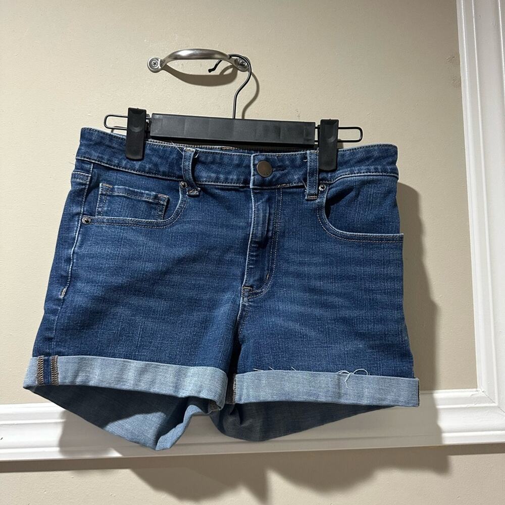 AERO Denim Shorts‎ High Rise Midi Cuffed Dark Wash Casual Women's Size?